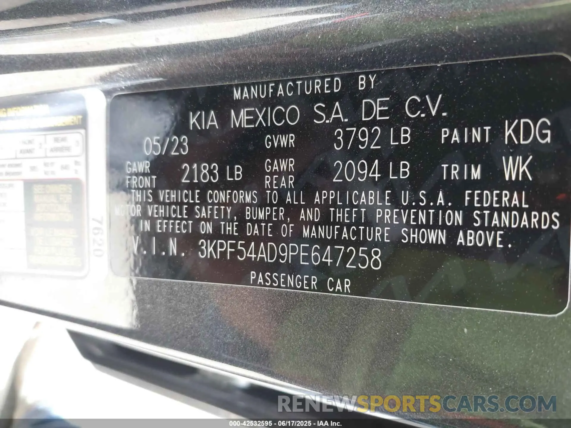 9 fotografías del automóvil dañado 3KPF54AD9PE647258 KIA FORTE 2023