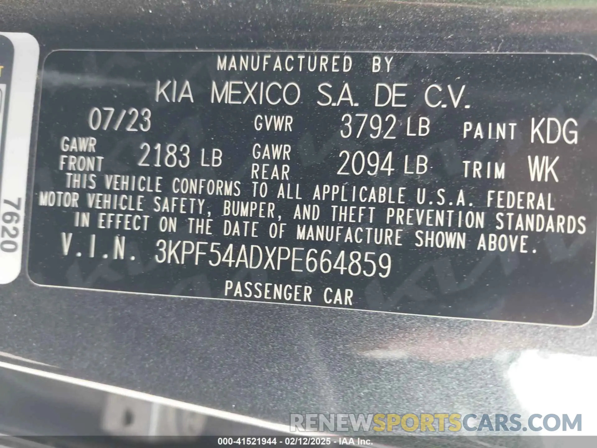 9 fotografías del automóvil dañado 3KPF54ADXPE664859 KIA FORTE 2023