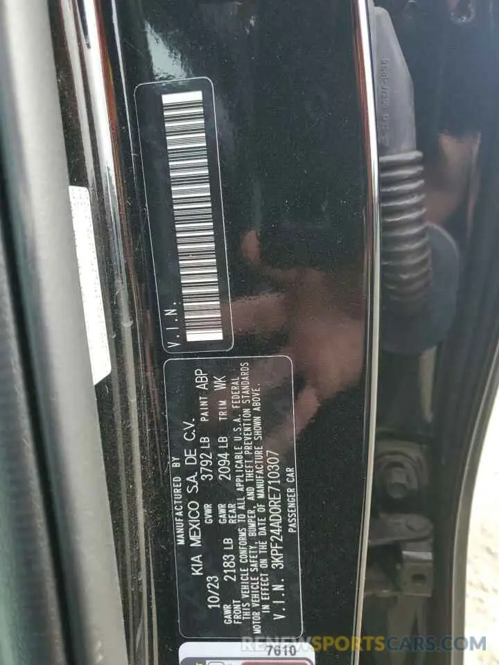 13 fotografías del automóvil dañado 3KPF24AD0RE710307 KIA FORTE 2024