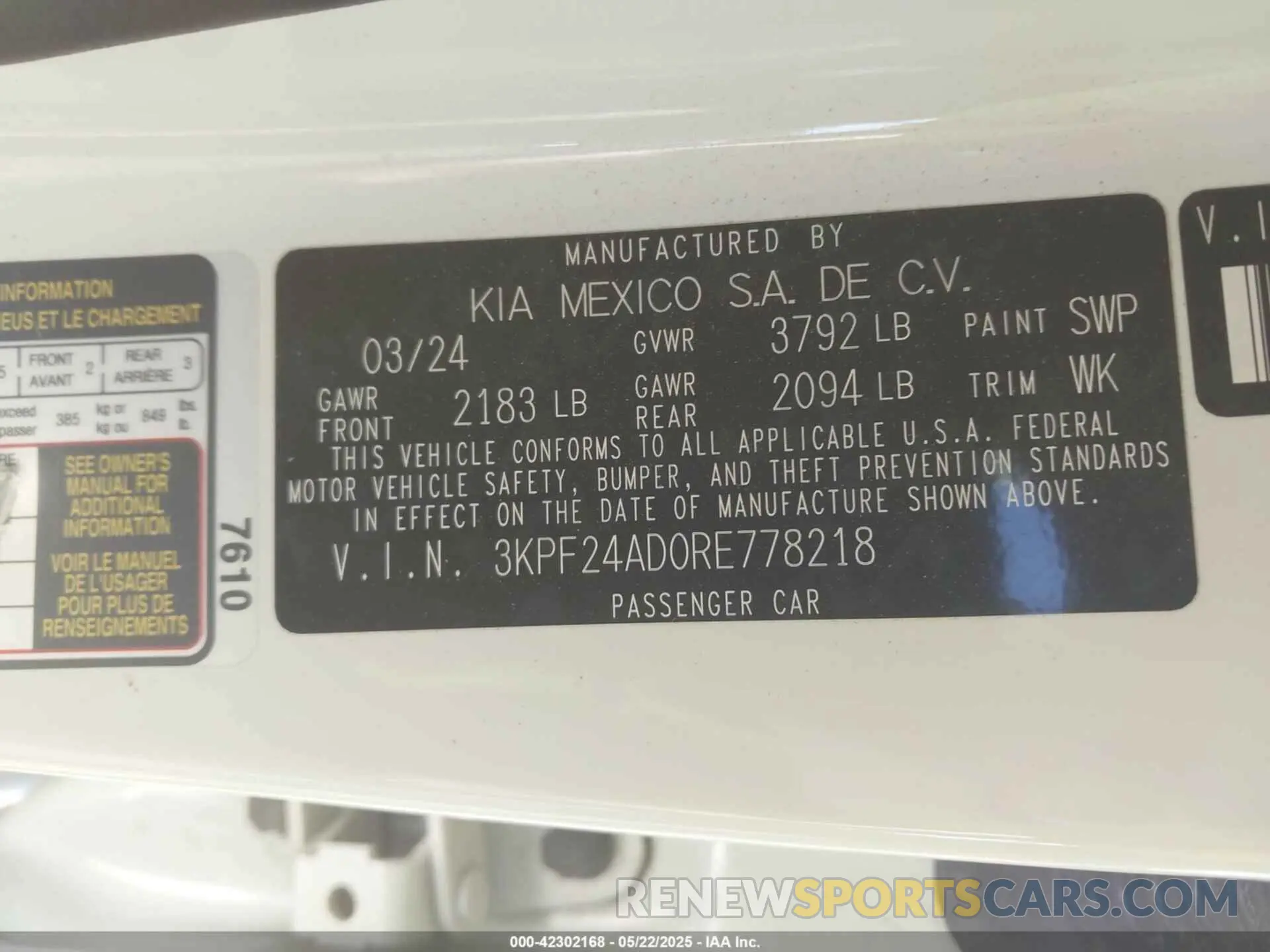 9 fotografías del automóvil dañado 3KPF24AD0RE778218 KIA FORTE 2024