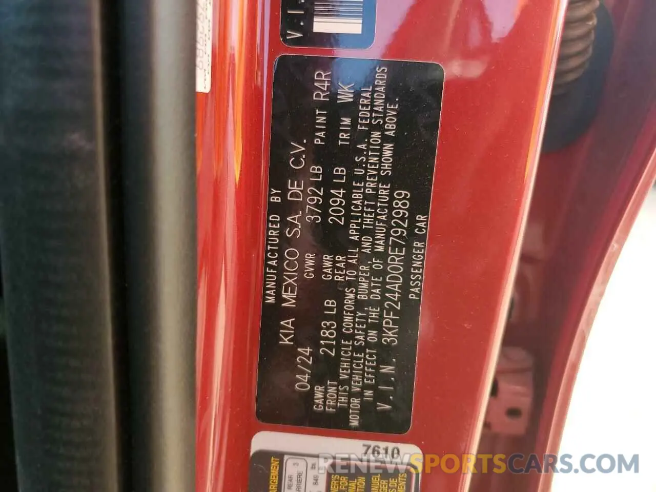 13 fotografías del automóvil dañado 3KPF24AD0RE792989 KIA FORTE 2024