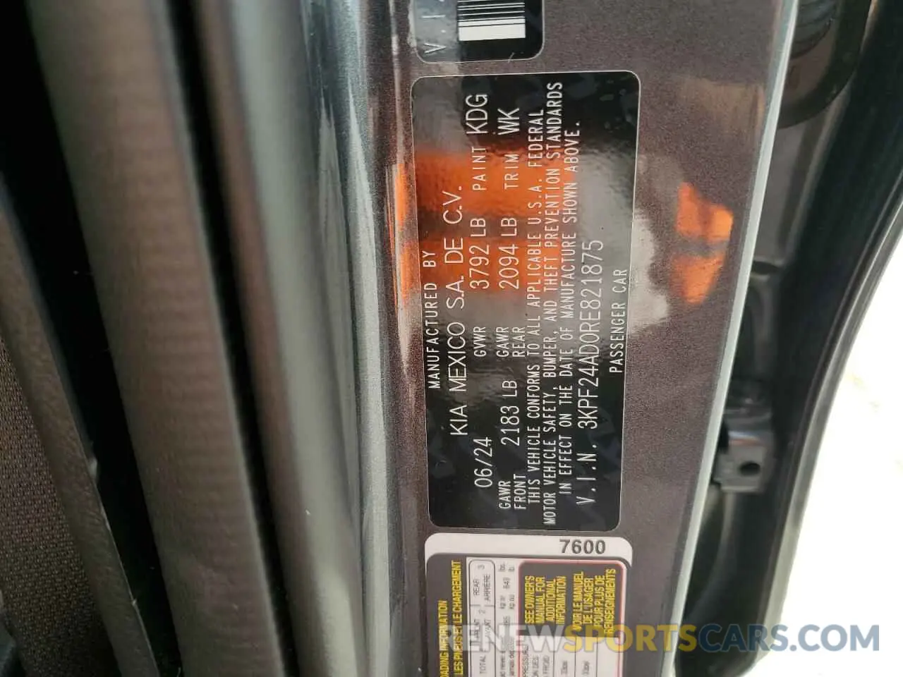 12 fotografías del automóvil dañado 3KPF24AD0RE821875 KIA FORTE 2024