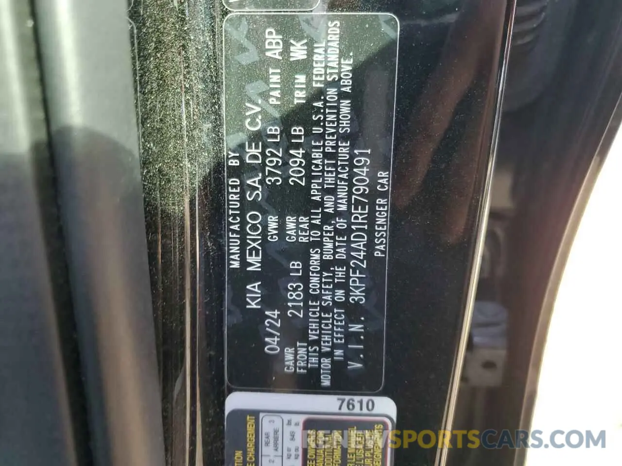 12 fotografías del automóvil dañado 3KPF24AD1RE790491 KIA FORTE 2024
