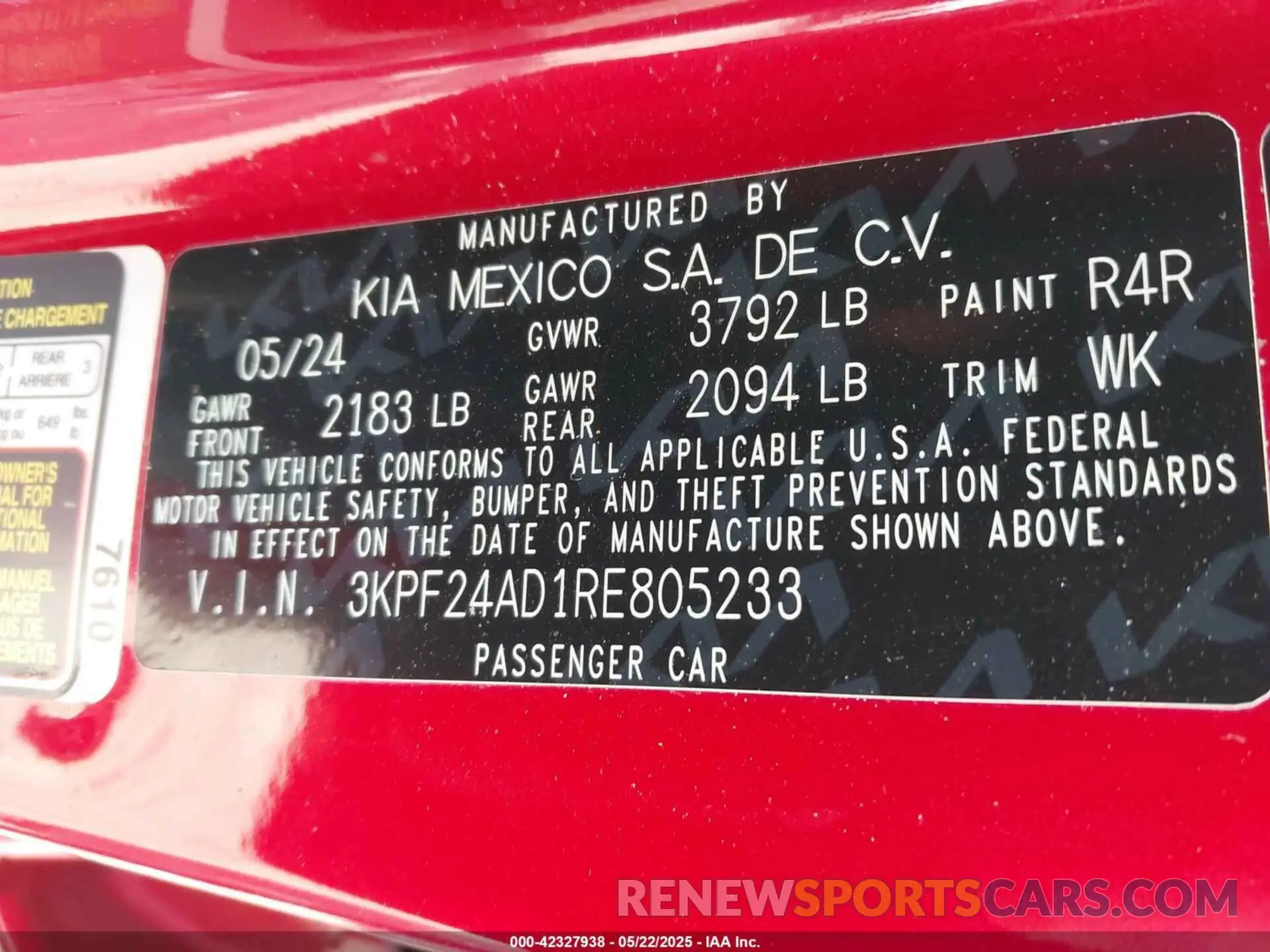 9 fotografías del automóvil dañado 3KPF24AD1RE805233 KIA FORTE 2024