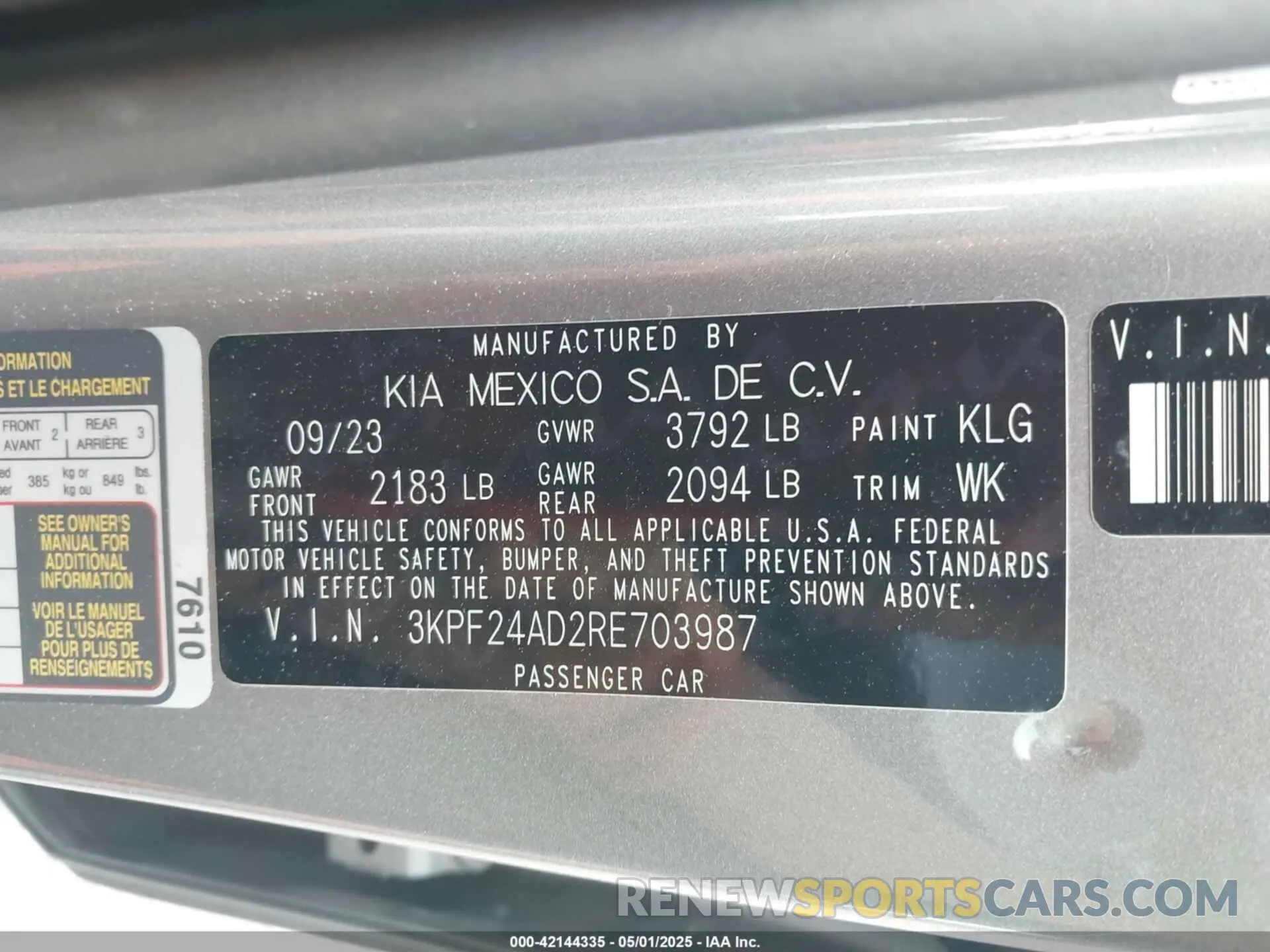 9 fotografías del automóvil dañado 3KPF24AD2RE703987 KIA FORTE 2024