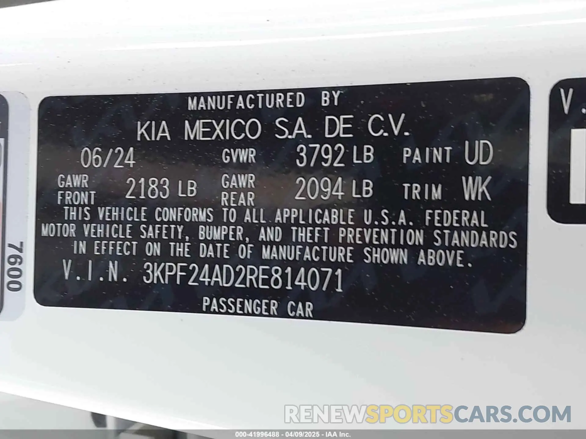 9 fotografías del automóvil dañado 3KPF24AD2RE814071 KIA FORTE 2024