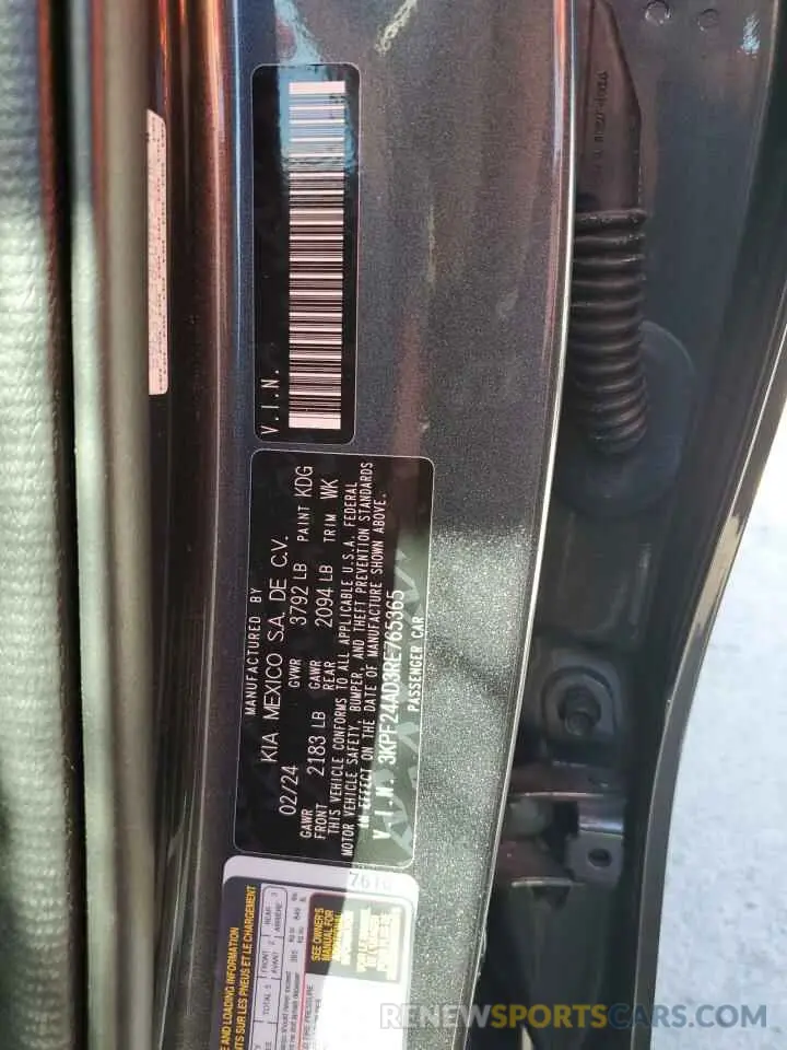 13 fotografías del automóvil dañado 3KPF24AD3RE765365 KIA FORTE 2024
