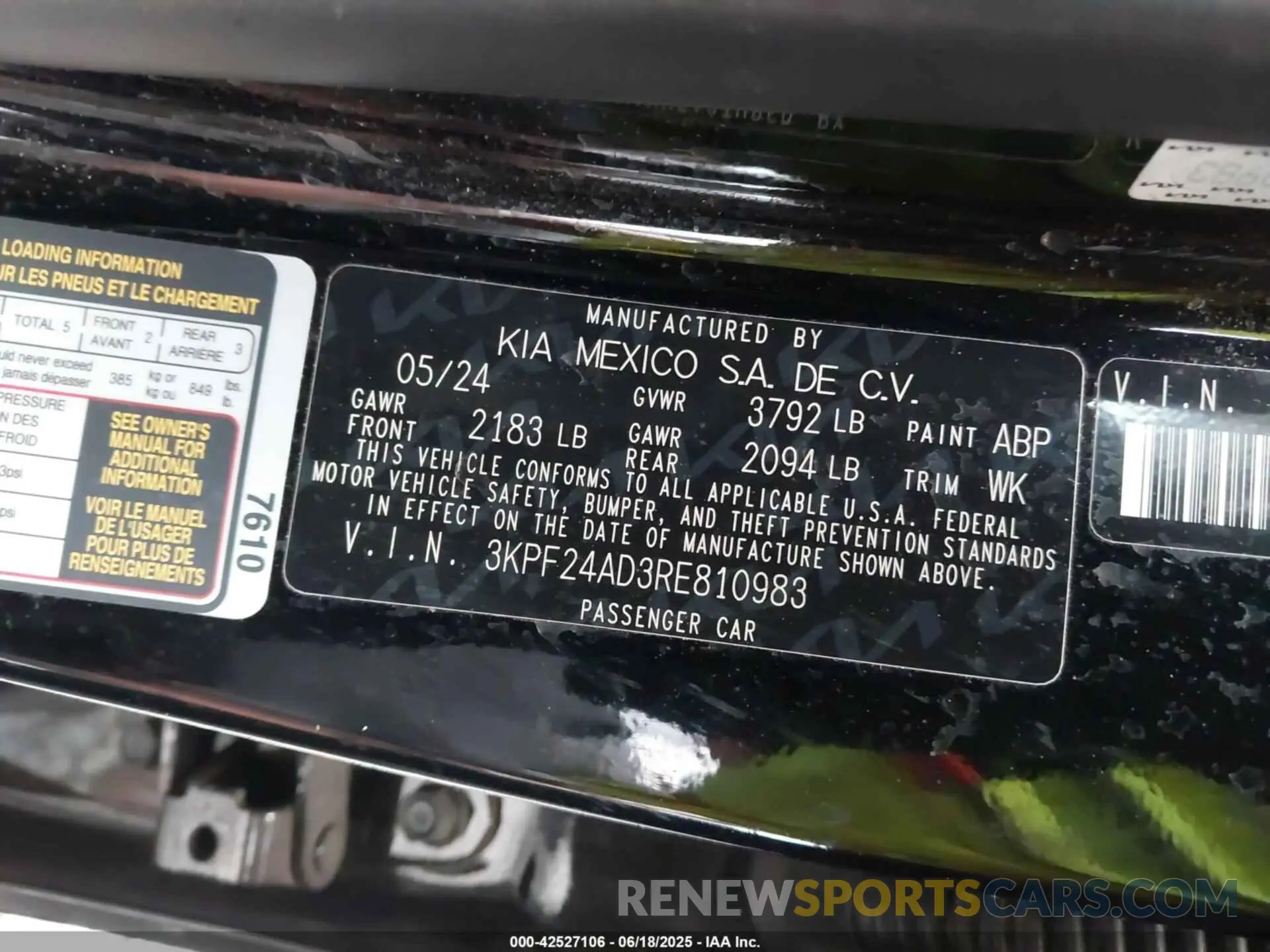 9 fotografías del automóvil dañado 3KPF24AD3RE810983 KIA FORTE 2024
