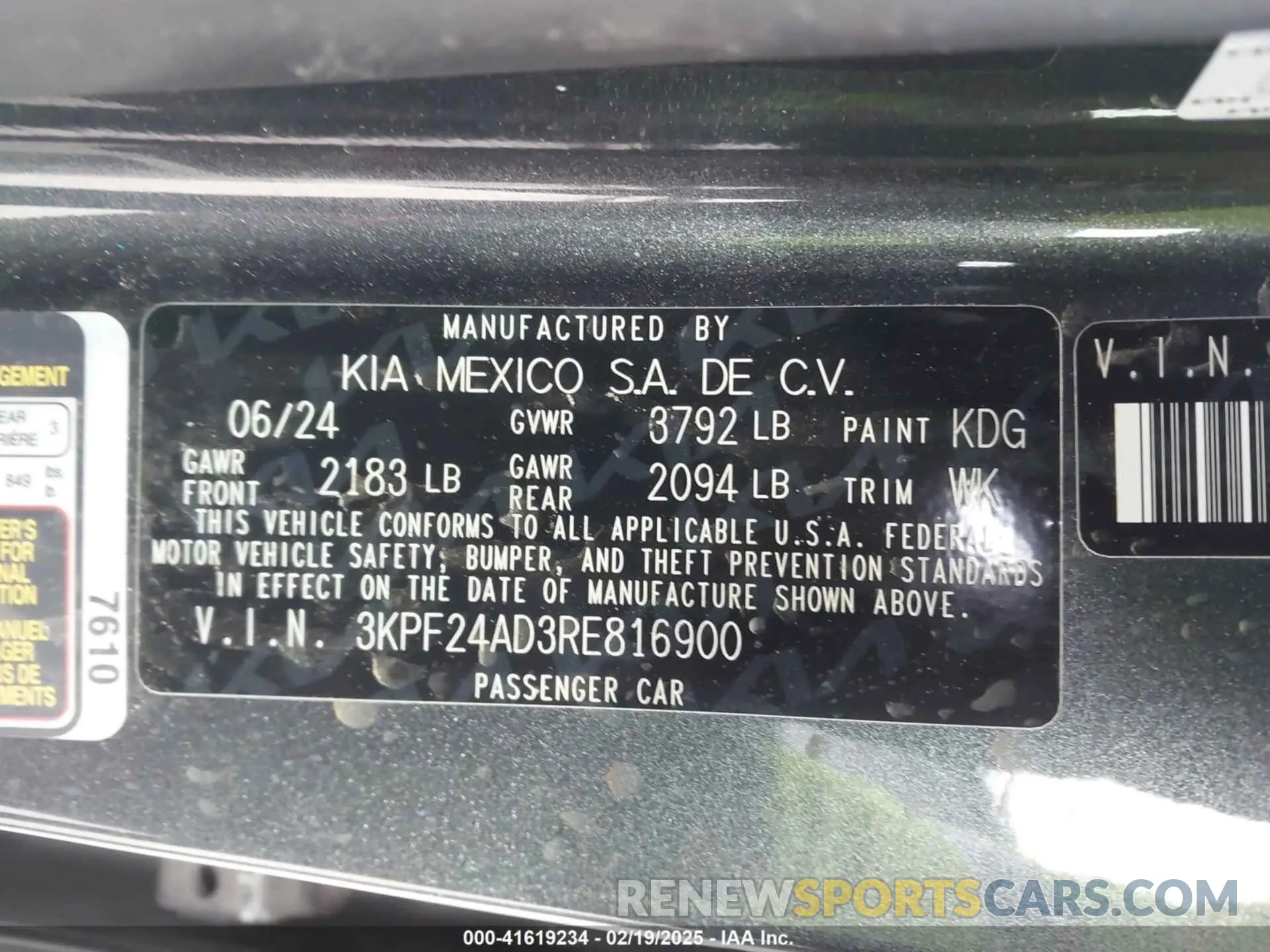 9 fotografías del automóvil dañado 3KPF24AD3RE816900 KIA FORTE 2024