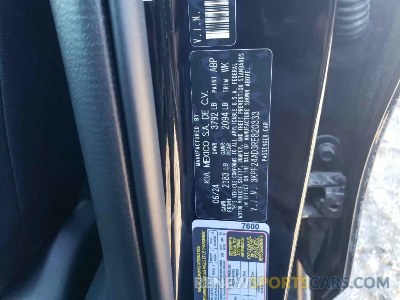 12 fotografías del automóvil dañado 3KPF24AD3RE820333 KIA FORTE 2024