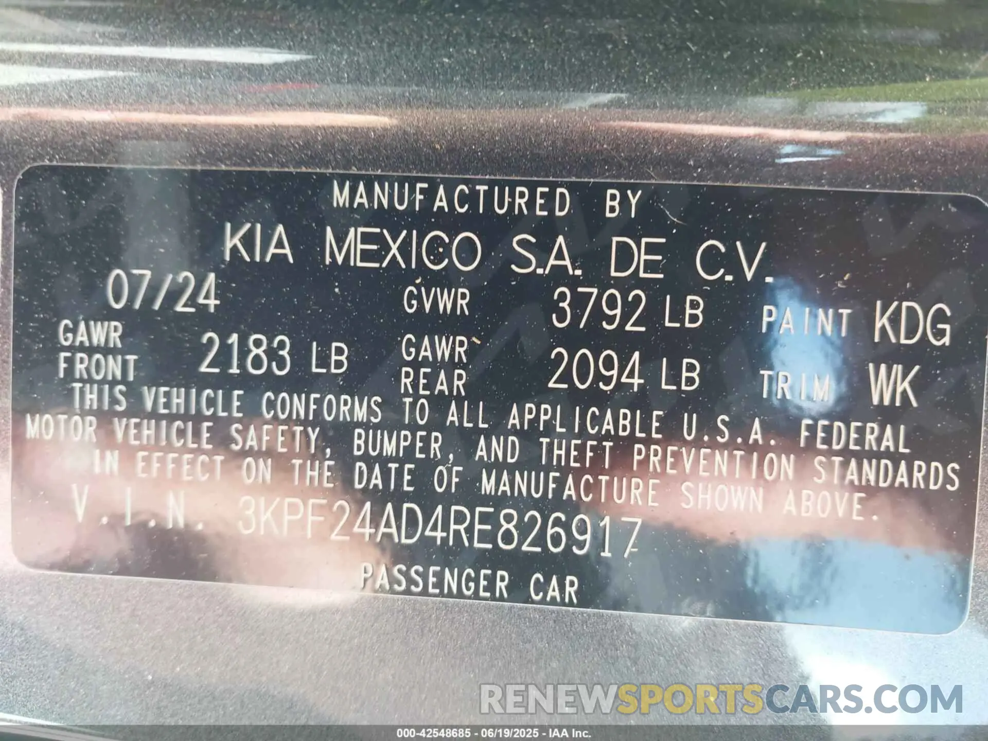 9 fotografías del automóvil dañado 3KPF24AD4RE826917 KIA FORTE 2024
