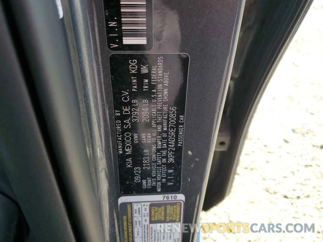 12 fotografías del automóvil dañado 3KPF24AD5RE700856 KIA FORTE 2024