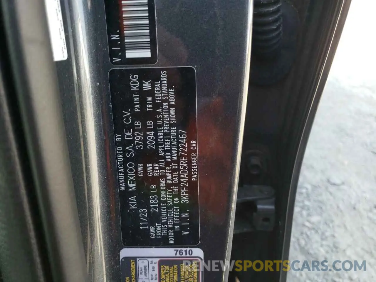 13 fotografías del automóvil dañado 3KPF24AD5RE722467 KIA FORTE 2024