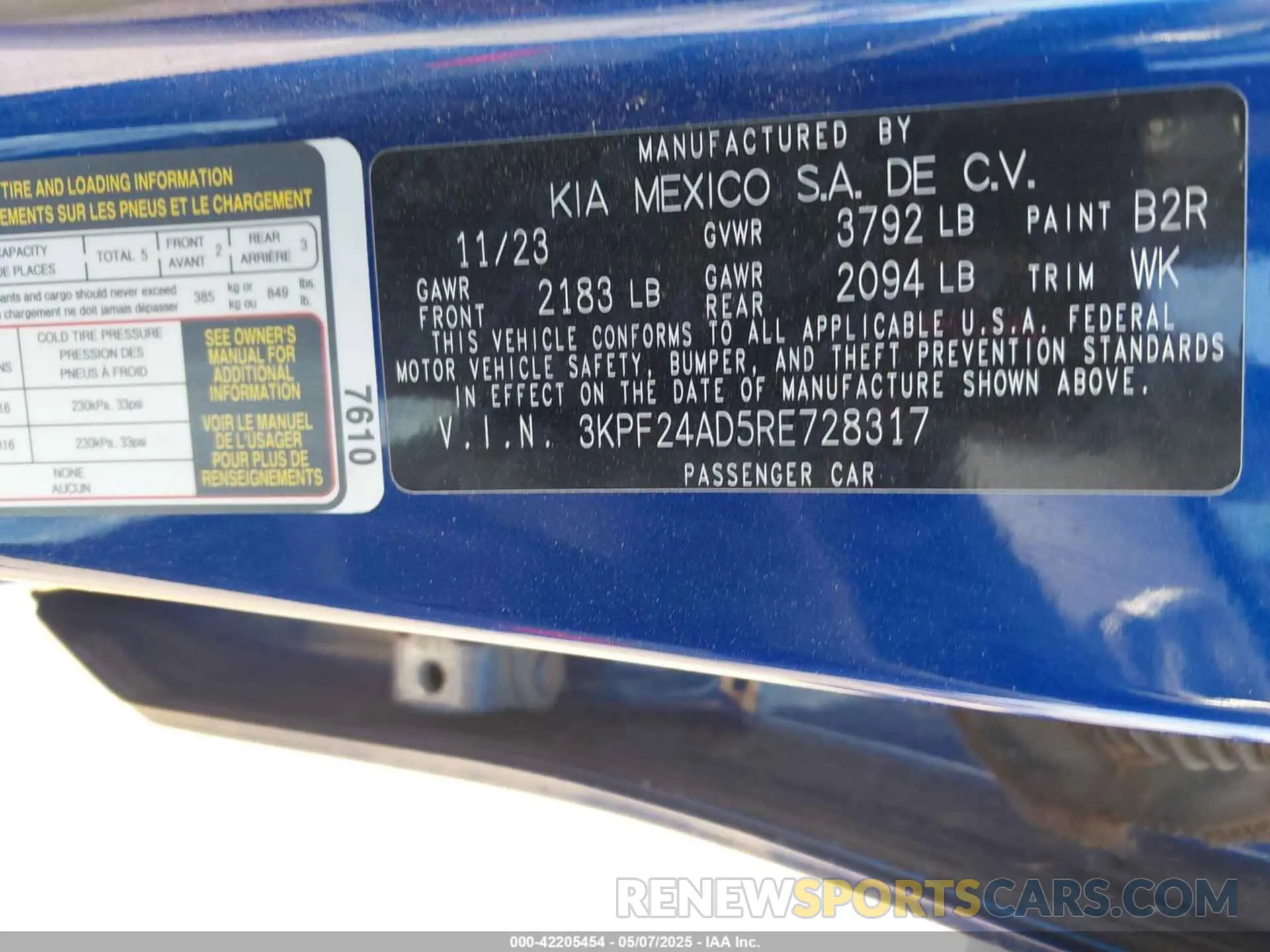 9 fotografías del automóvil dañado 3KPF24AD5RE728317 KIA FORTE 2024