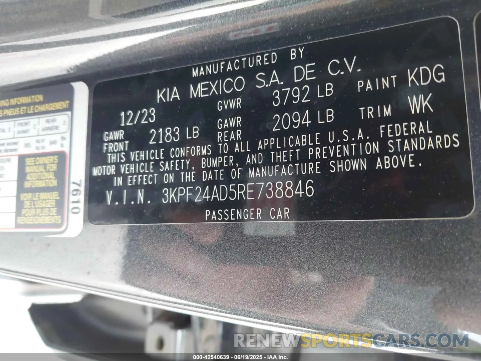 9 fotografías del automóvil dañado 3KPF24AD5RE738846 KIA FORTE 2024