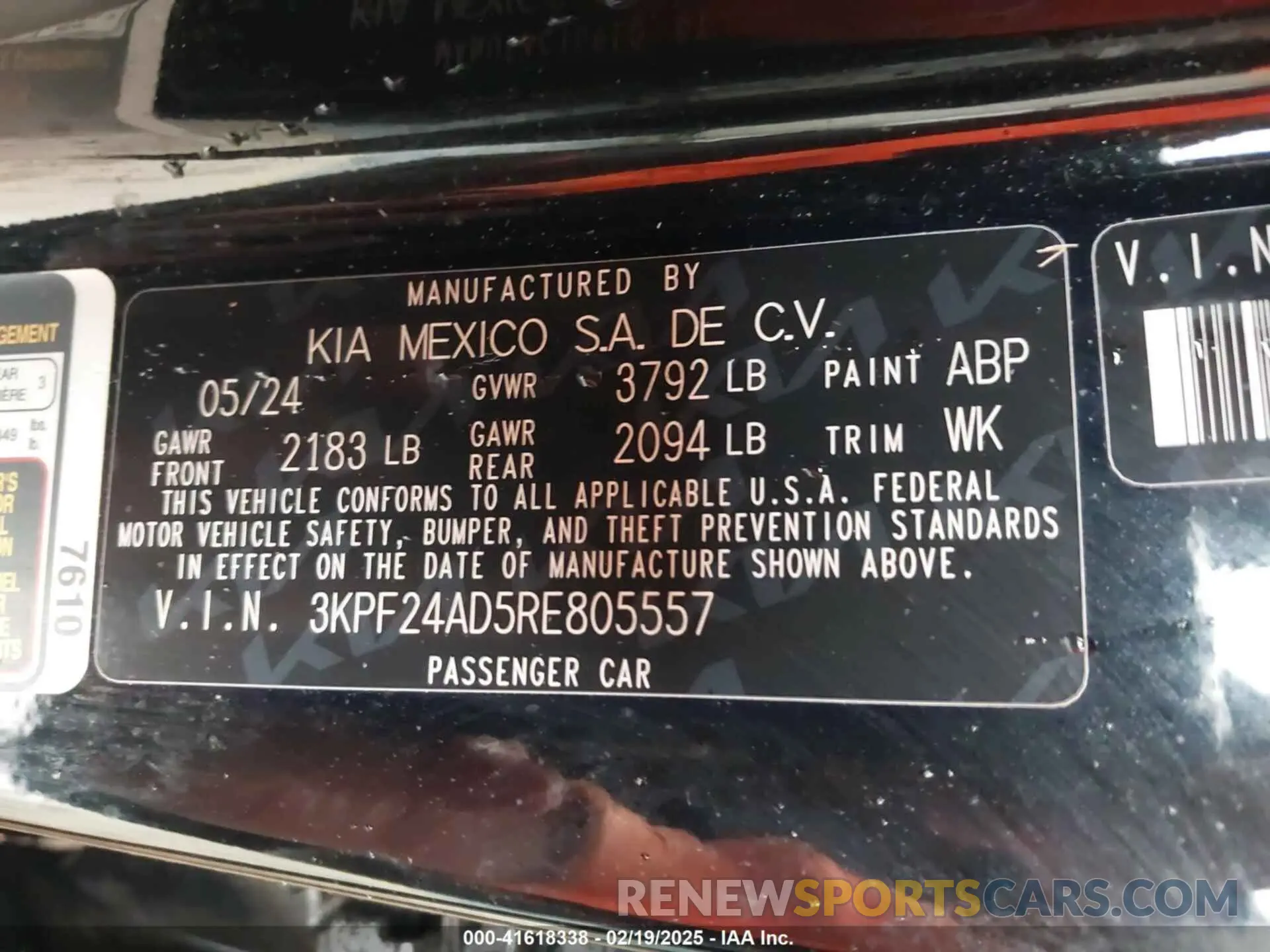 9 fotografías del automóvil dañado 3KPF24AD5RE805557 KIA FORTE 2024