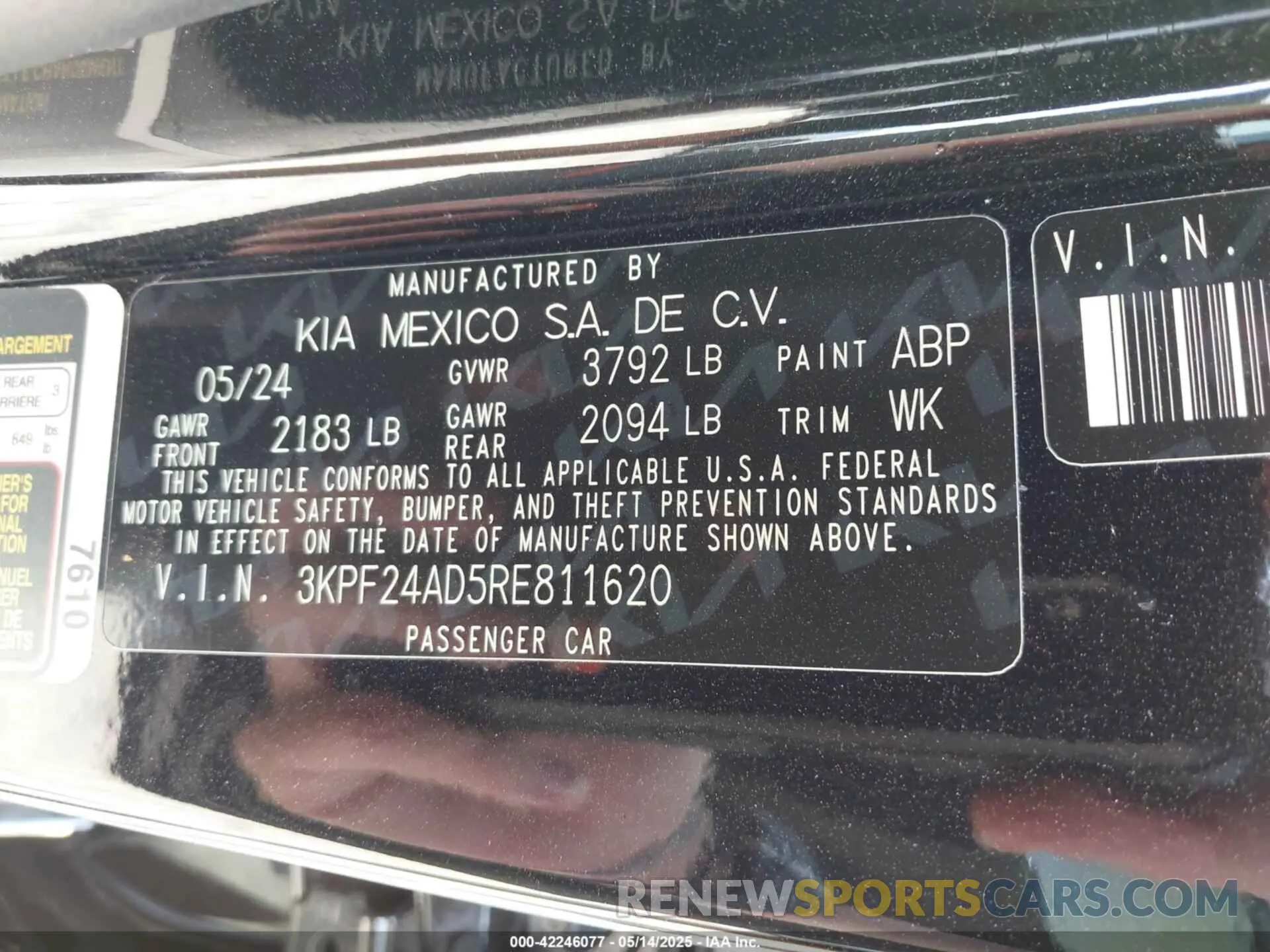 9 fotografías del automóvil dañado 3KPF24AD5RE811620 KIA FORTE 2024