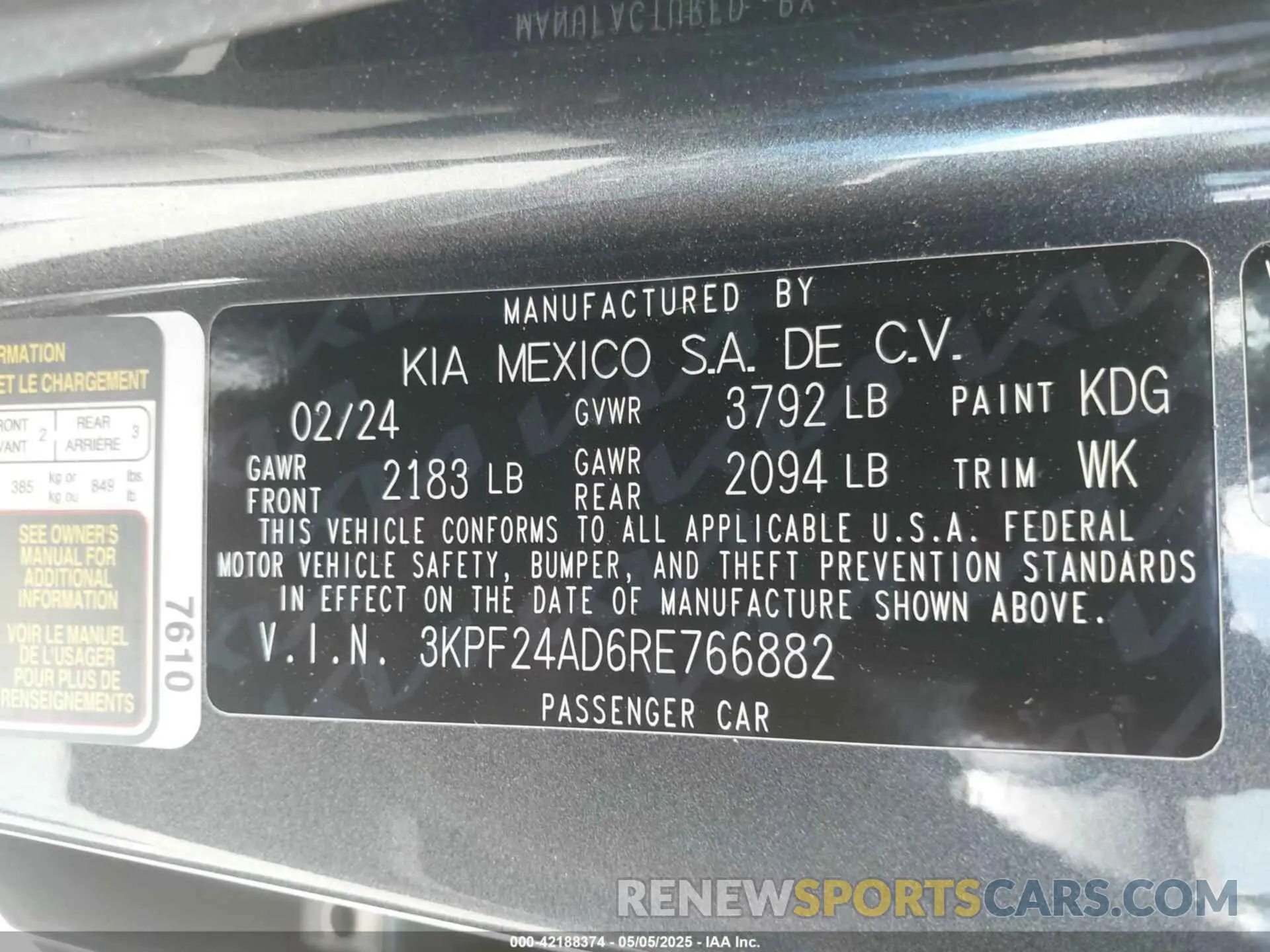 9 fotografías del automóvil dañado 3KPF24AD6RE766882 KIA FORTE 2024
