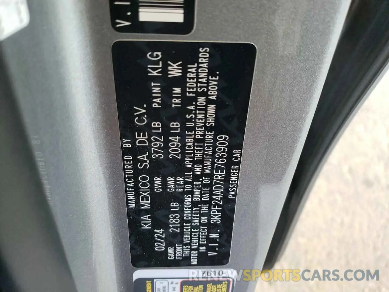 13 fotografías del automóvil dañado 3KPF24AD7RE763909 KIA FORTE 2024