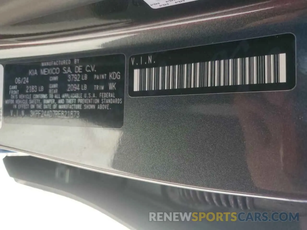 12 fotografías del automóvil dañado 3KPF24AD7RE821873 KIA FORTE 2024