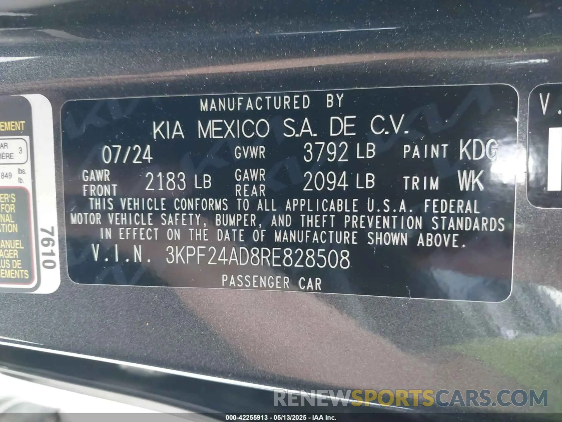 9 fotografías del automóvil dañado 3KPF24AD8RE828508 KIA FORTE 2024