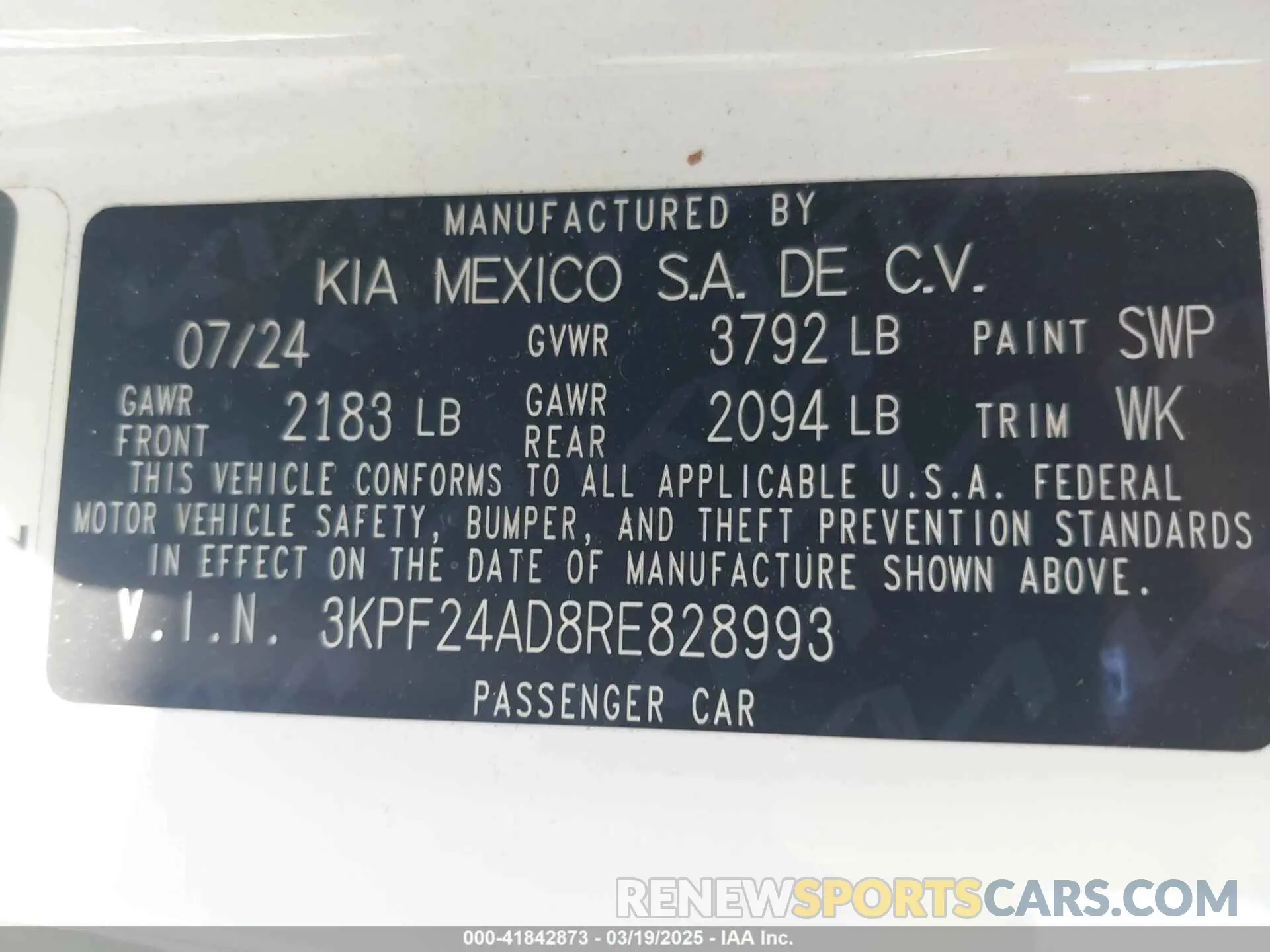 9 fotografías del automóvil dañado 3KPF24AD8RE828993 KIA FORTE 2024