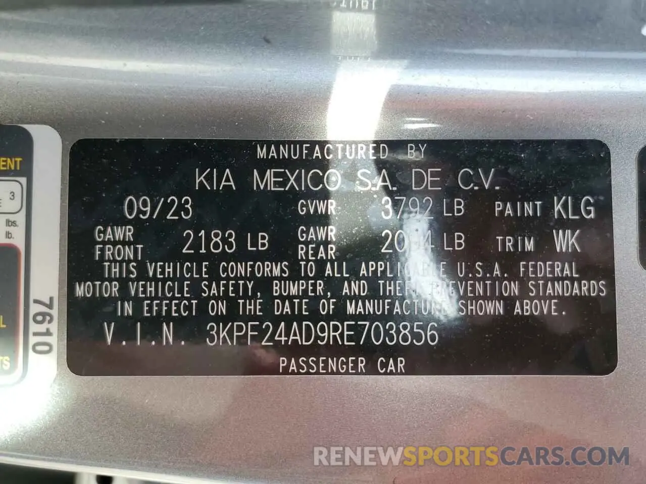 13 fotografías del automóvil dañado 3KPF24AD9RE703856 KIA FORTE 2024