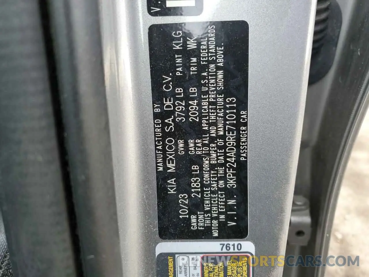 13 fotografías del automóvil dañado 3KPF24AD9RE710113 KIA FORTE 2024