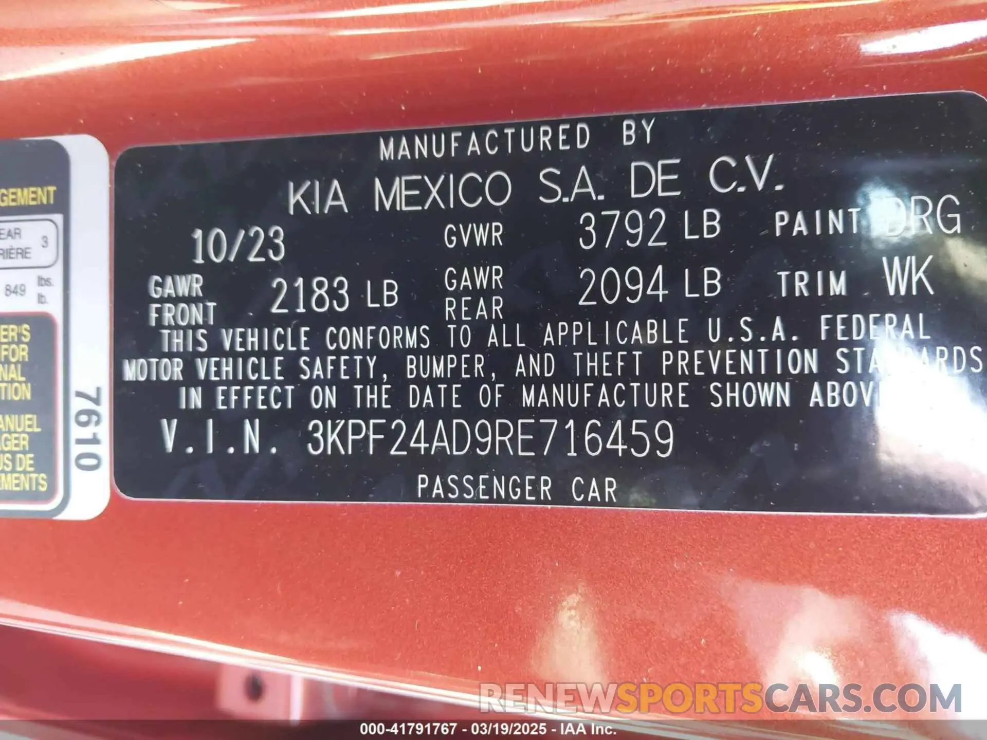 9 fotografías del automóvil dañado 3KPF24AD9RE716459 KIA FORTE 2024