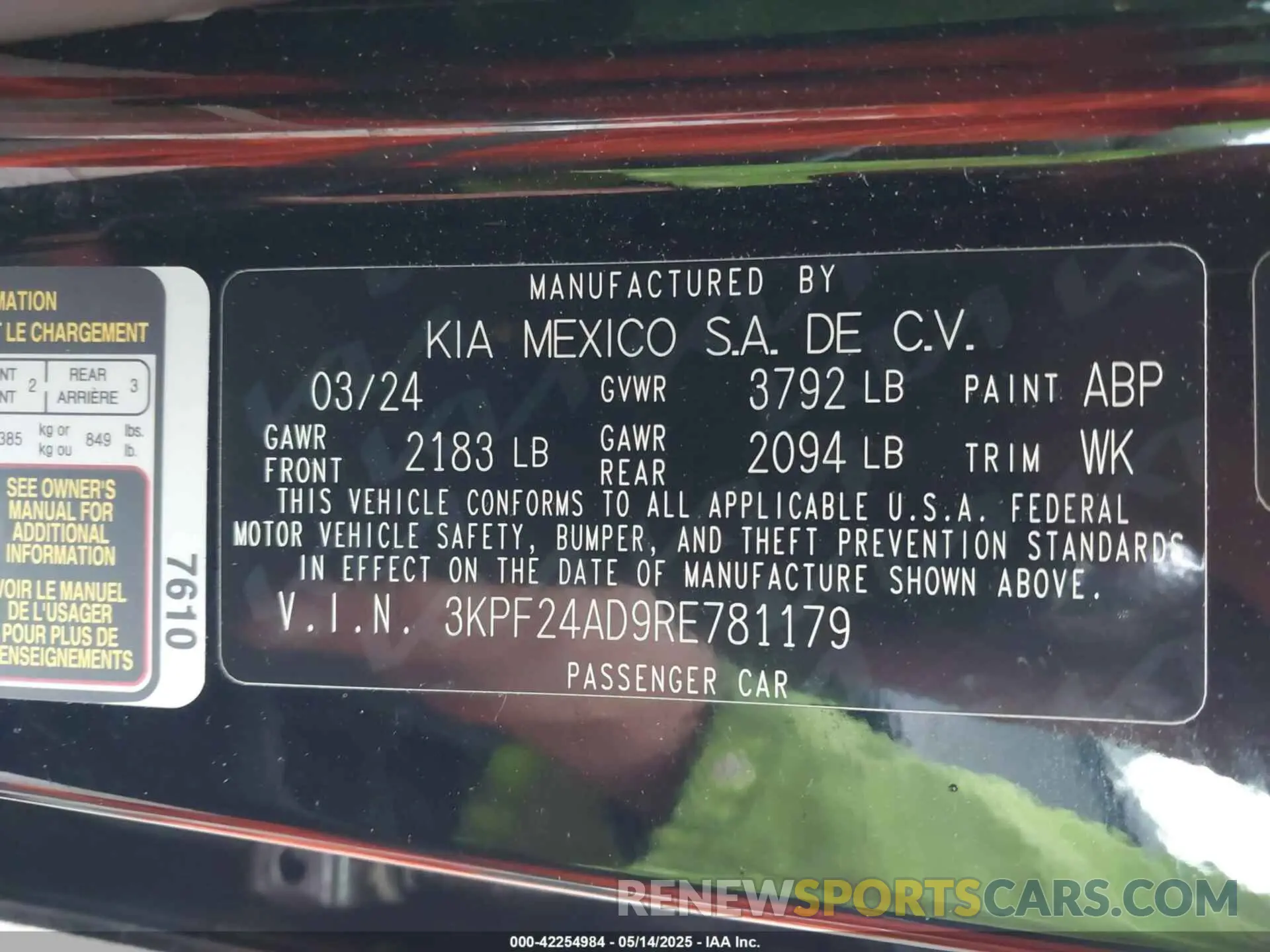 9 fotografías del automóvil dañado 3KPF24AD9RE781179 KIA FORTE 2024
