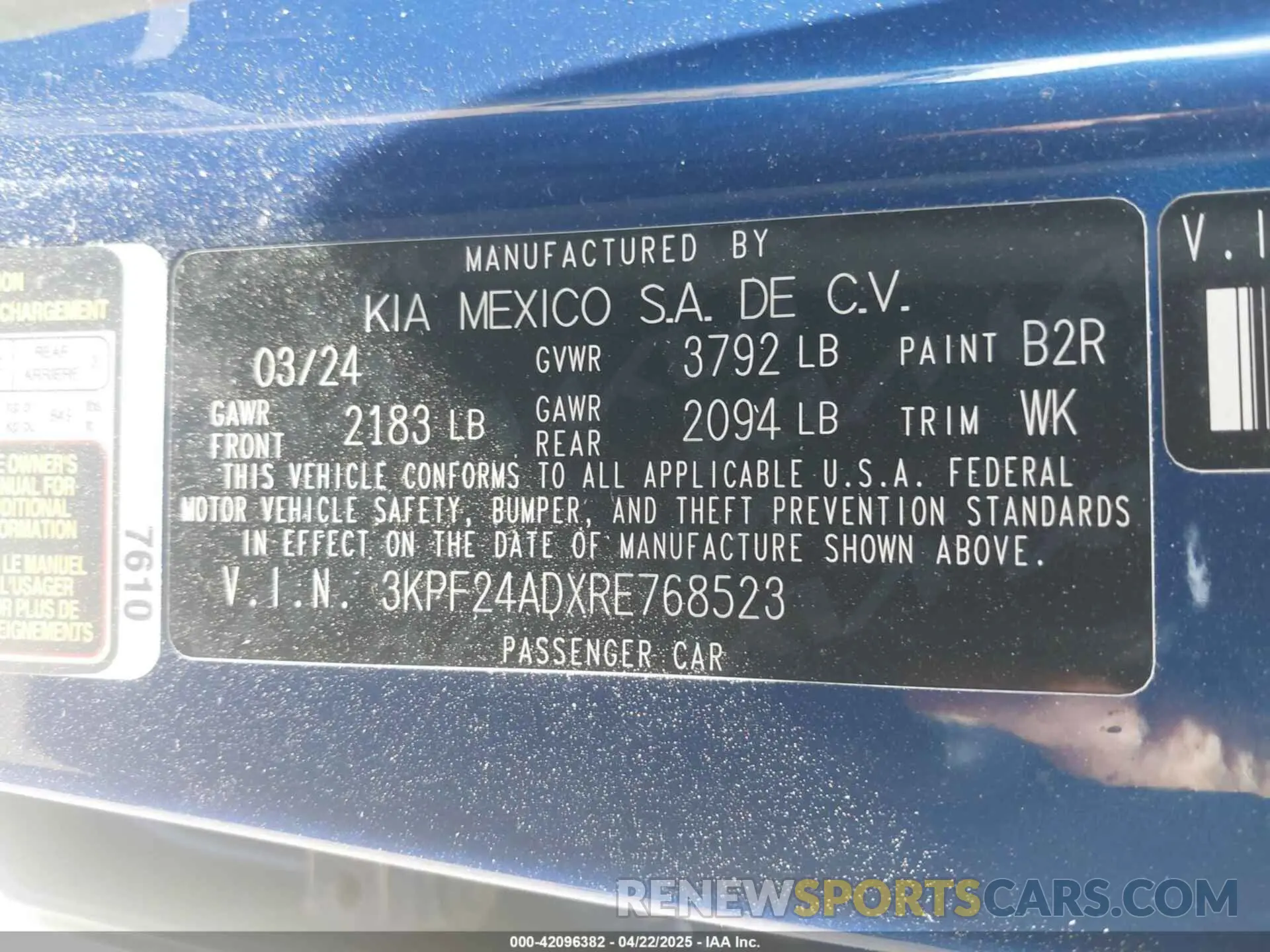 9 fotografías del automóvil dañado 3KPF24ADXRE768523 KIA FORTE 2024