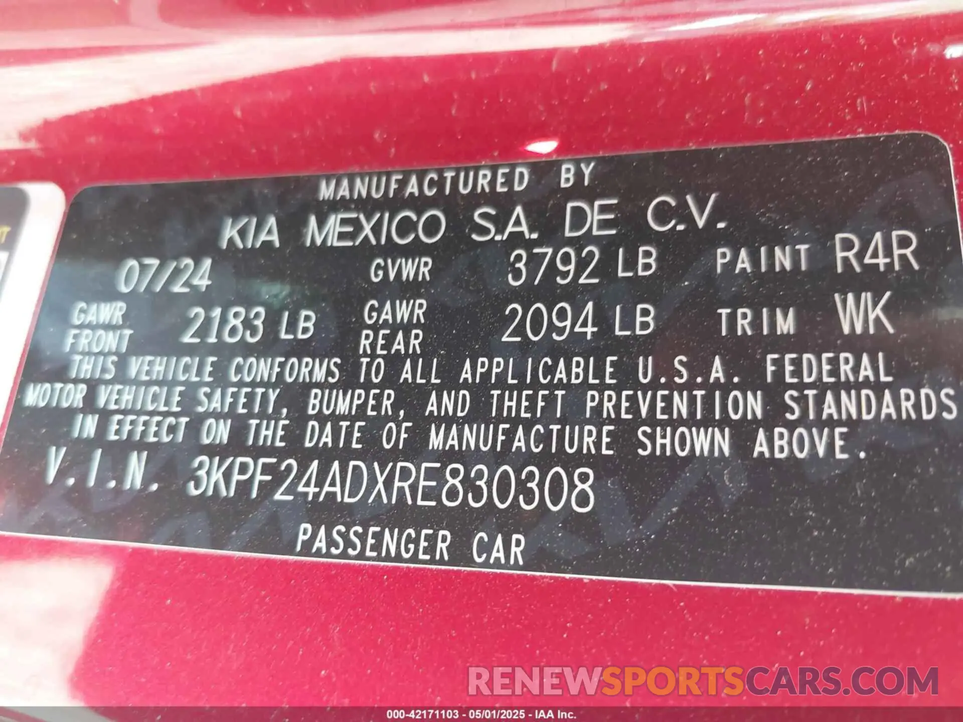9 fotografías del automóvil dañado 3KPF24ADXRE830308 KIA FORTE 2024