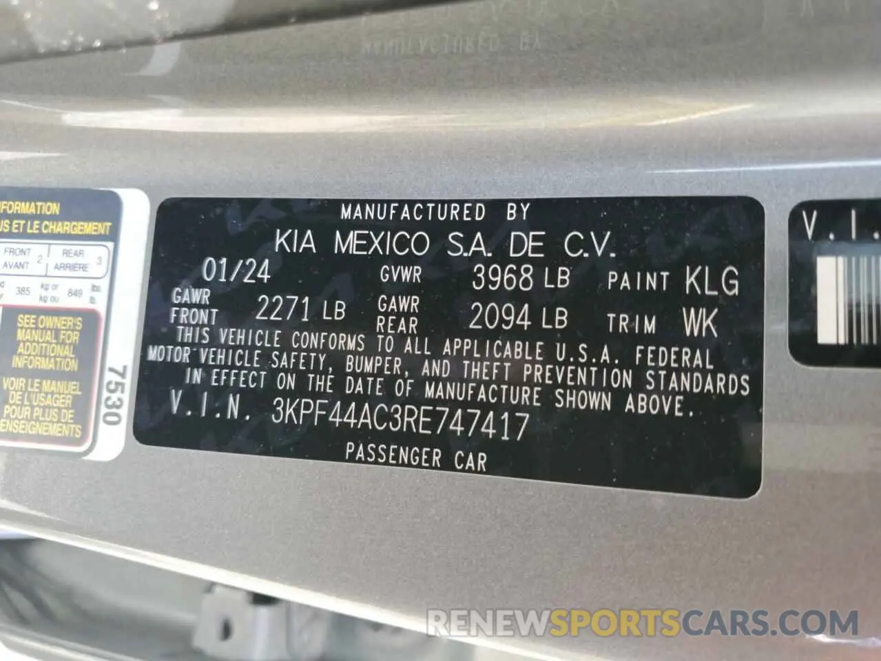 13 fotografías del automóvil dañado 3KPF44AC3RE747417 KIA FORTE 2024