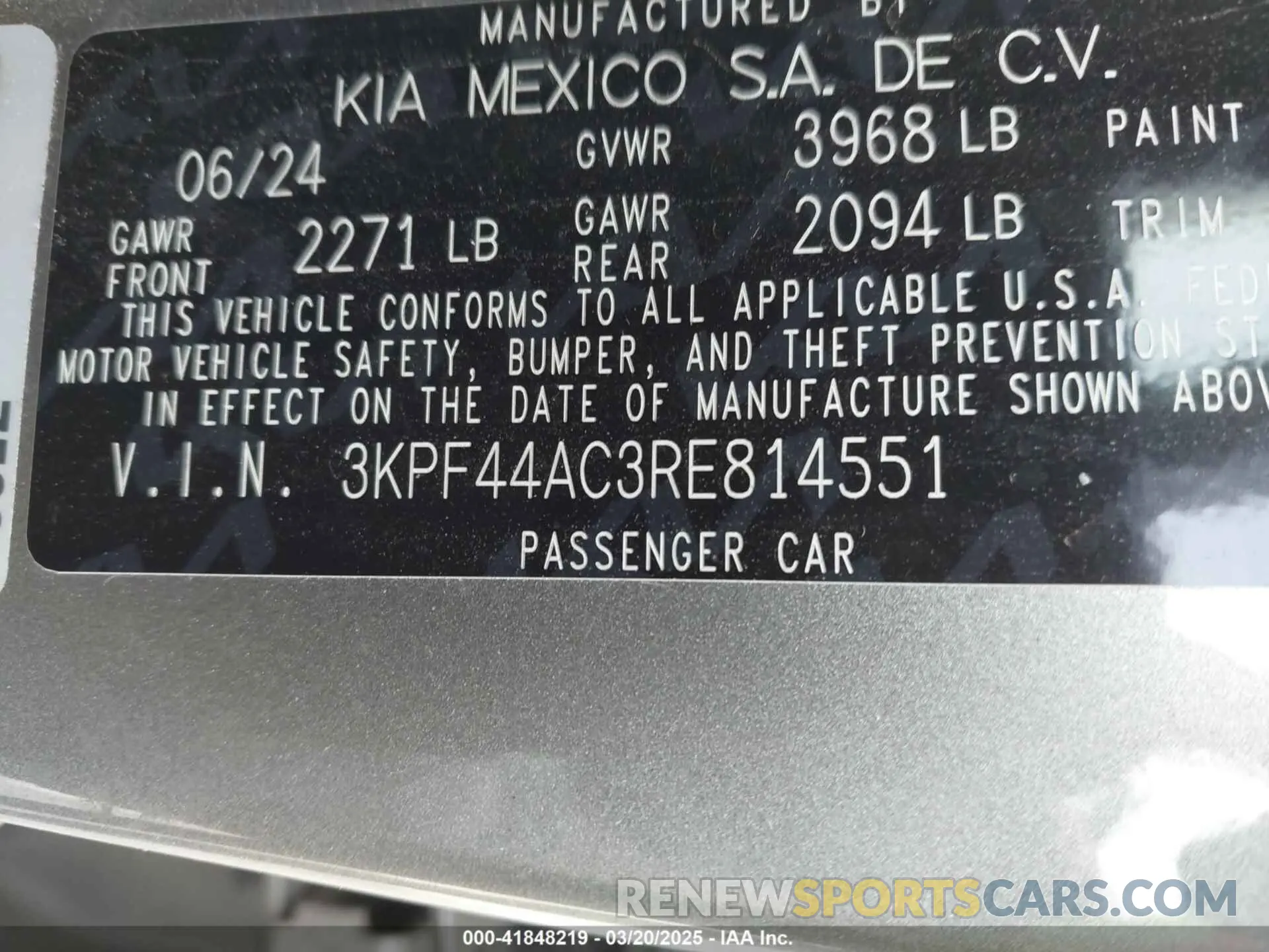 9 fotografías del automóvil dañado 3KPF44AC3RE814551 KIA FORTE 2024