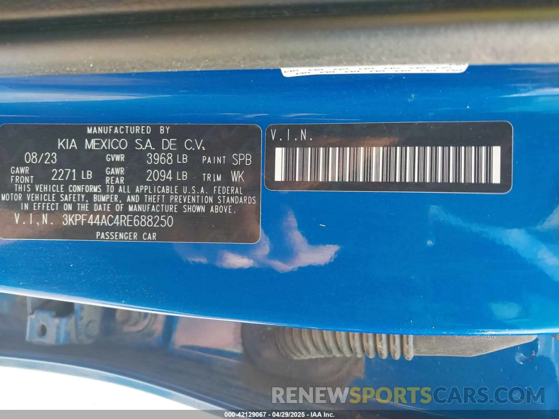 9 fotografías del automóvil dañado 3KPF44AC4RE688250 KIA FORTE 2024
