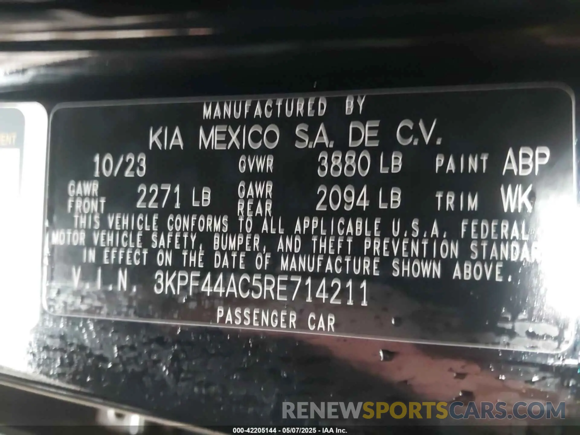 9 fotografías del automóvil dañado 3KPF44AC5RE714211 KIA FORTE 2024