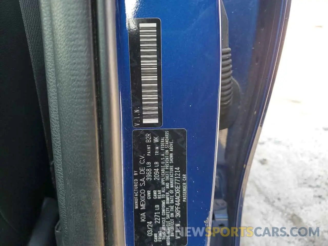 12 fotografías del automóvil dañado 3KPF44ACXRE771214 KIA FORTE 2024
