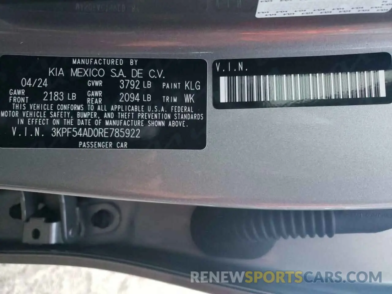 14 fotografías del automóvil dañado 3KPF54AD0RE785922 KIA FORTE 2024