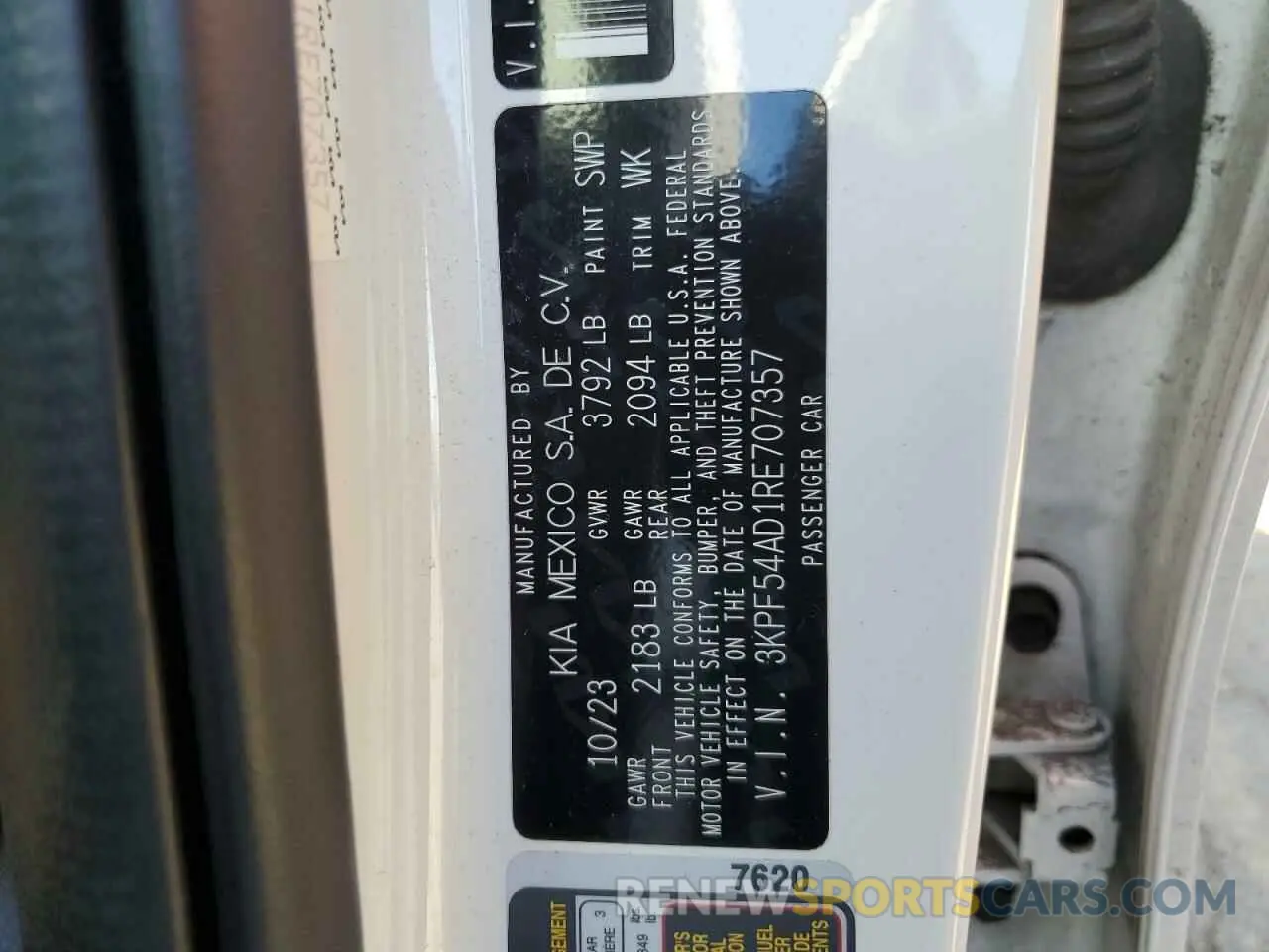 12 fotografías del automóvil dañado 3KPF54AD1RE707357 KIA FORTE 2024