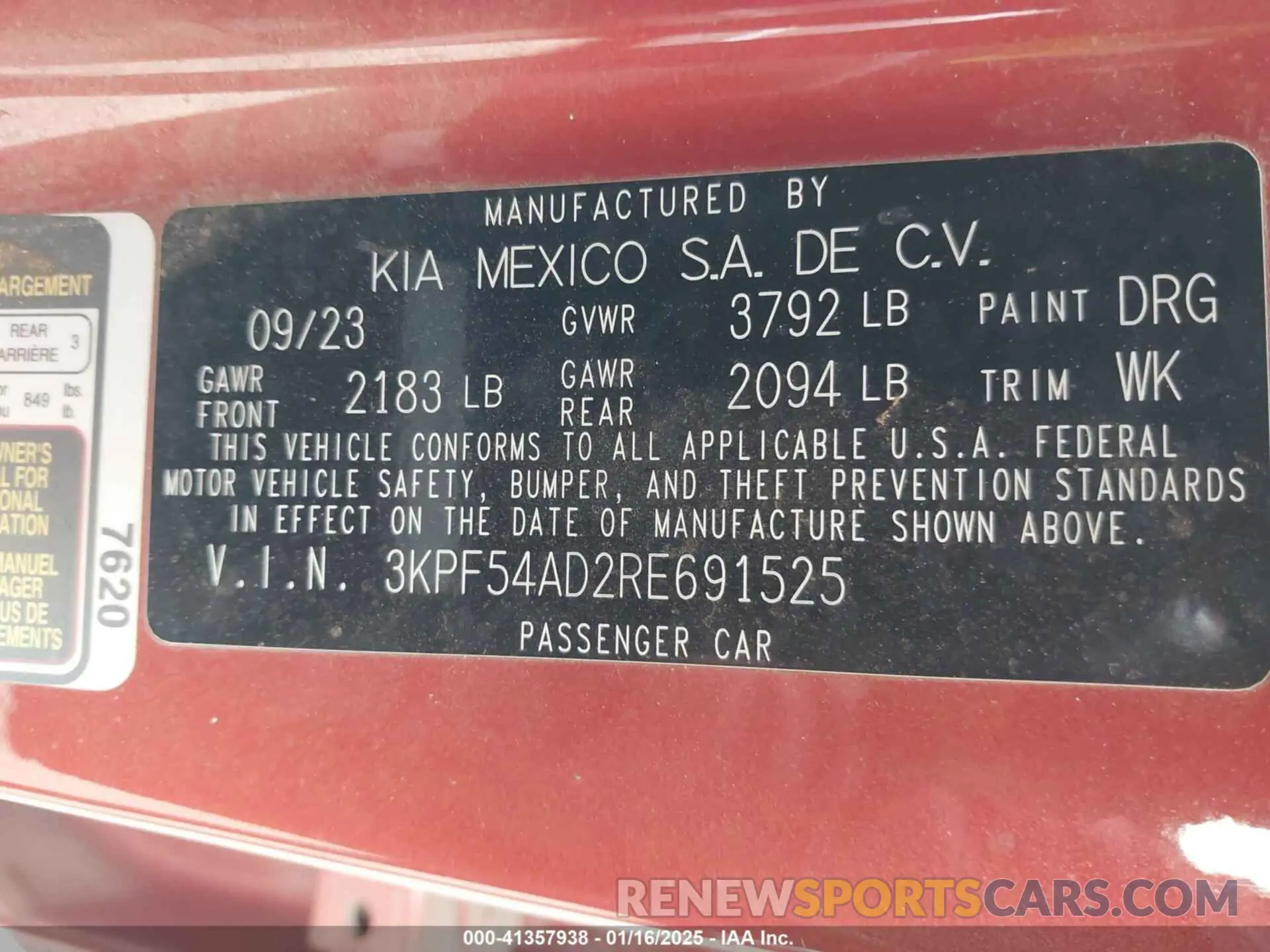 9 fotografías del automóvil dañado 3KPF54AD2RE691525 KIA FORTE 2024