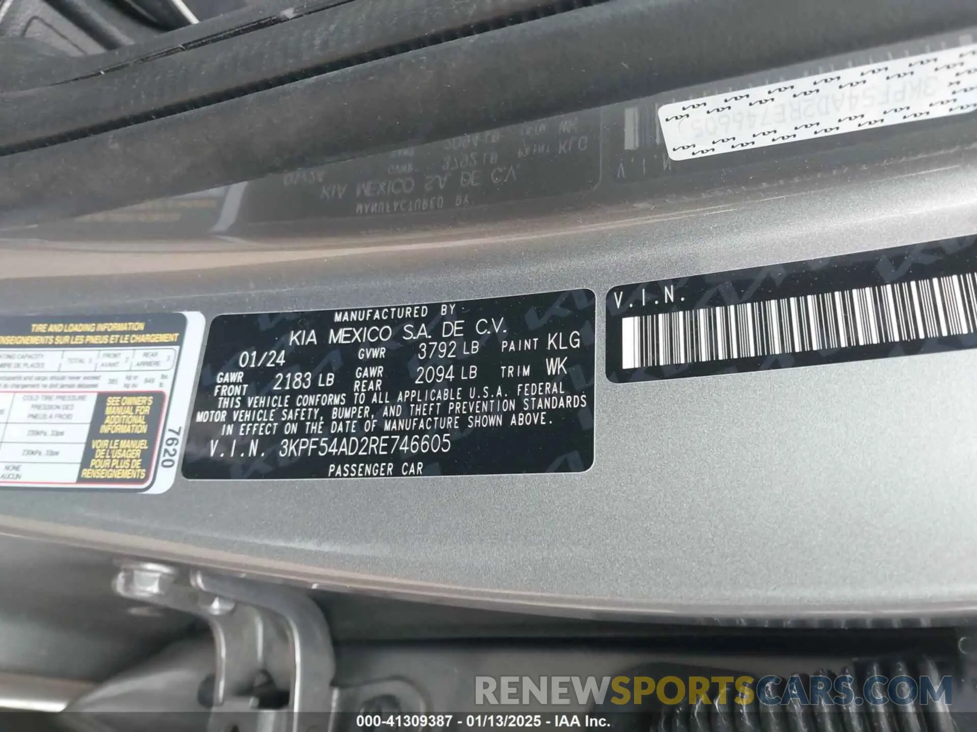 9 fotografías del automóvil dañado 3KPF54AD2RE746605 KIA FORTE 2024