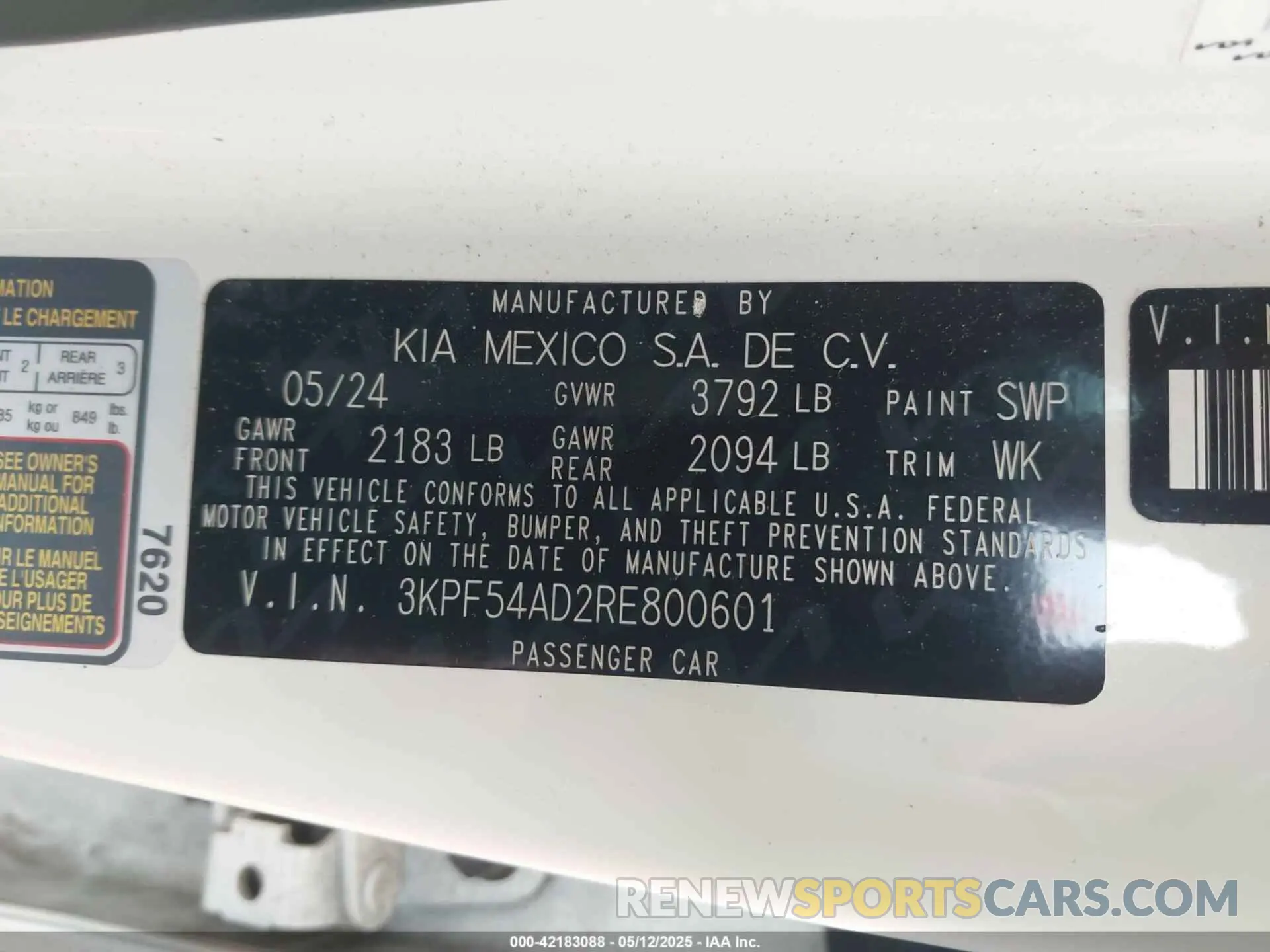 9 fotografías del automóvil dañado 3KPF54AD2RE800601 KIA FORTE 2024