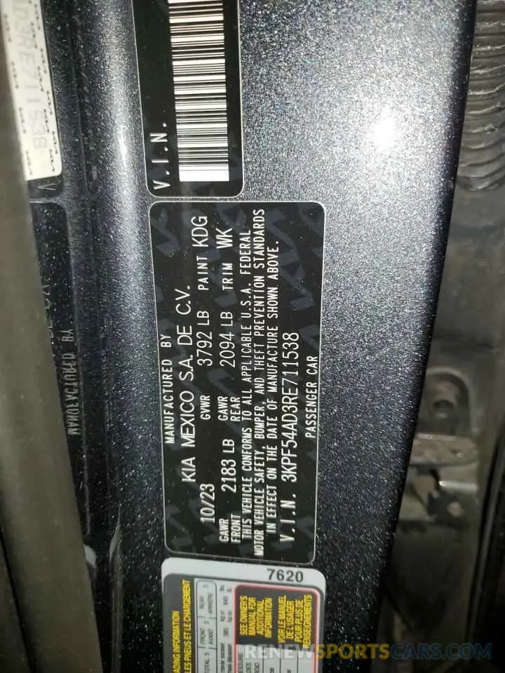 13 fotografías del automóvil dañado 3KPF54AD3RE711538 KIA FORTE 2024