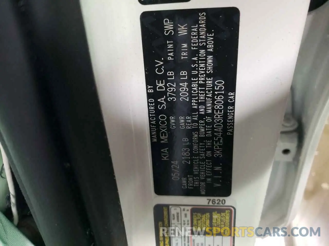 12 fotografías del automóvil dañado 3KPF54AD3RE806150 KIA FORTE 2024
