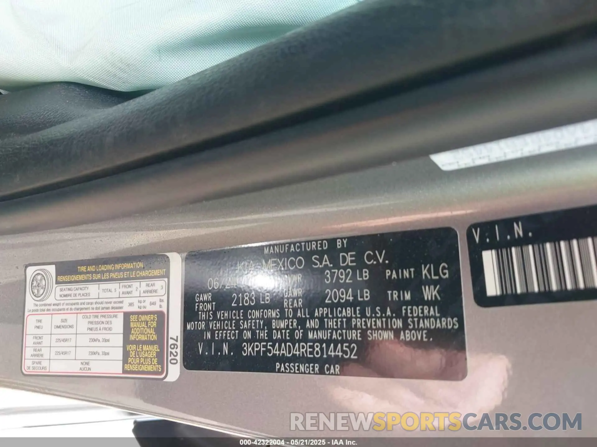 9 fotografías del automóvil dañado 3KPF54AD4RE814452 KIA FORTE 2024