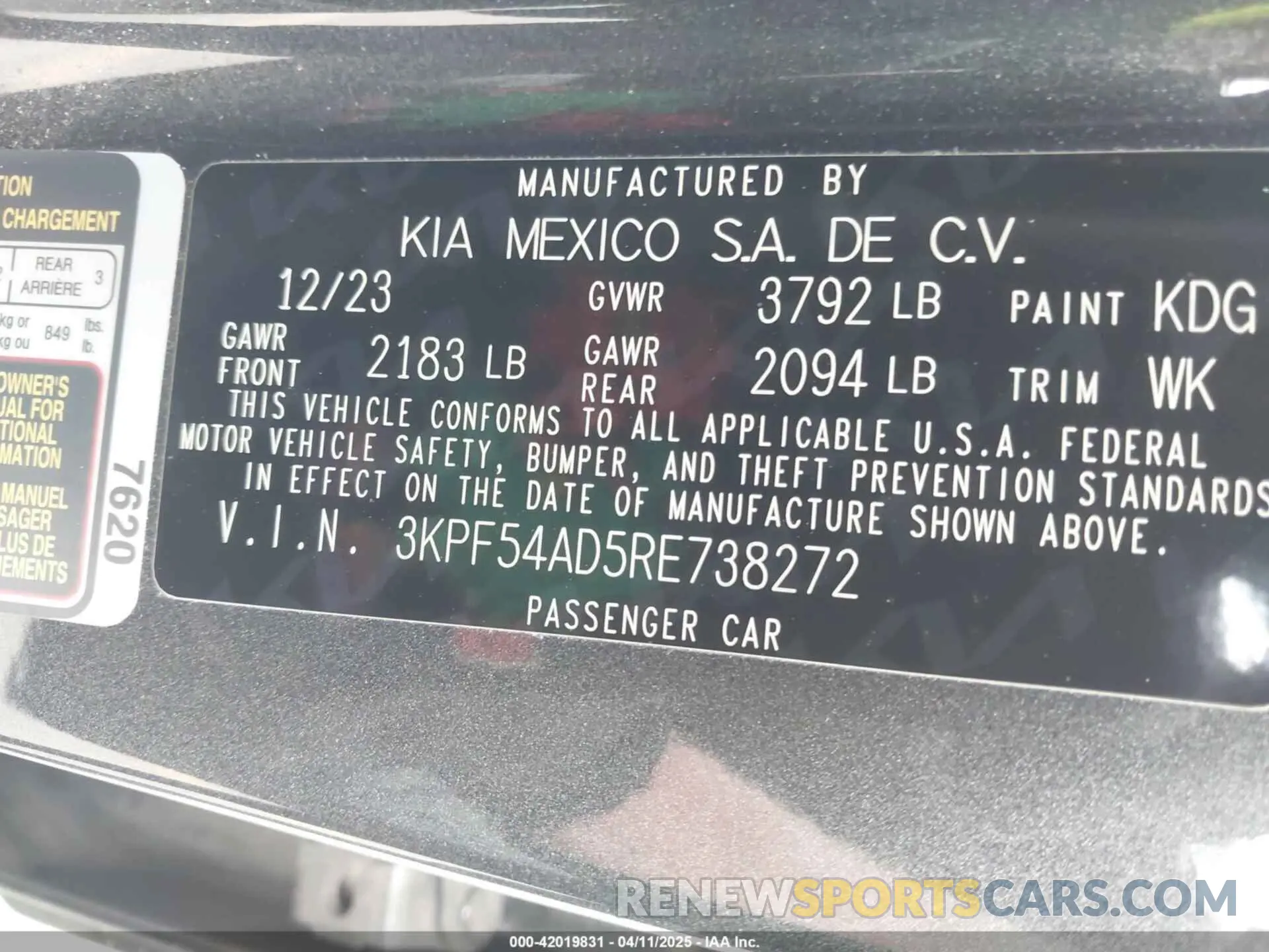 9 fotografías del automóvil dañado 3KPF54AD5RE738272 KIA FORTE 2024