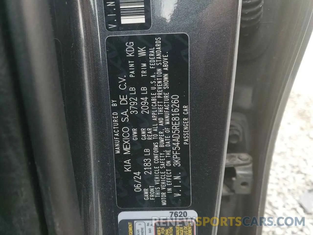 12 fotografías del automóvil dañado 3KPF54AD5RE816260 KIA FORTE 2024