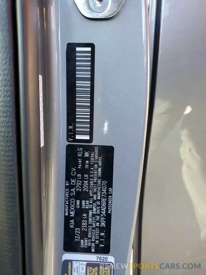 13 fotografías del automóvil dañado 3KPF54AD6RE734070 KIA FORTE 2024