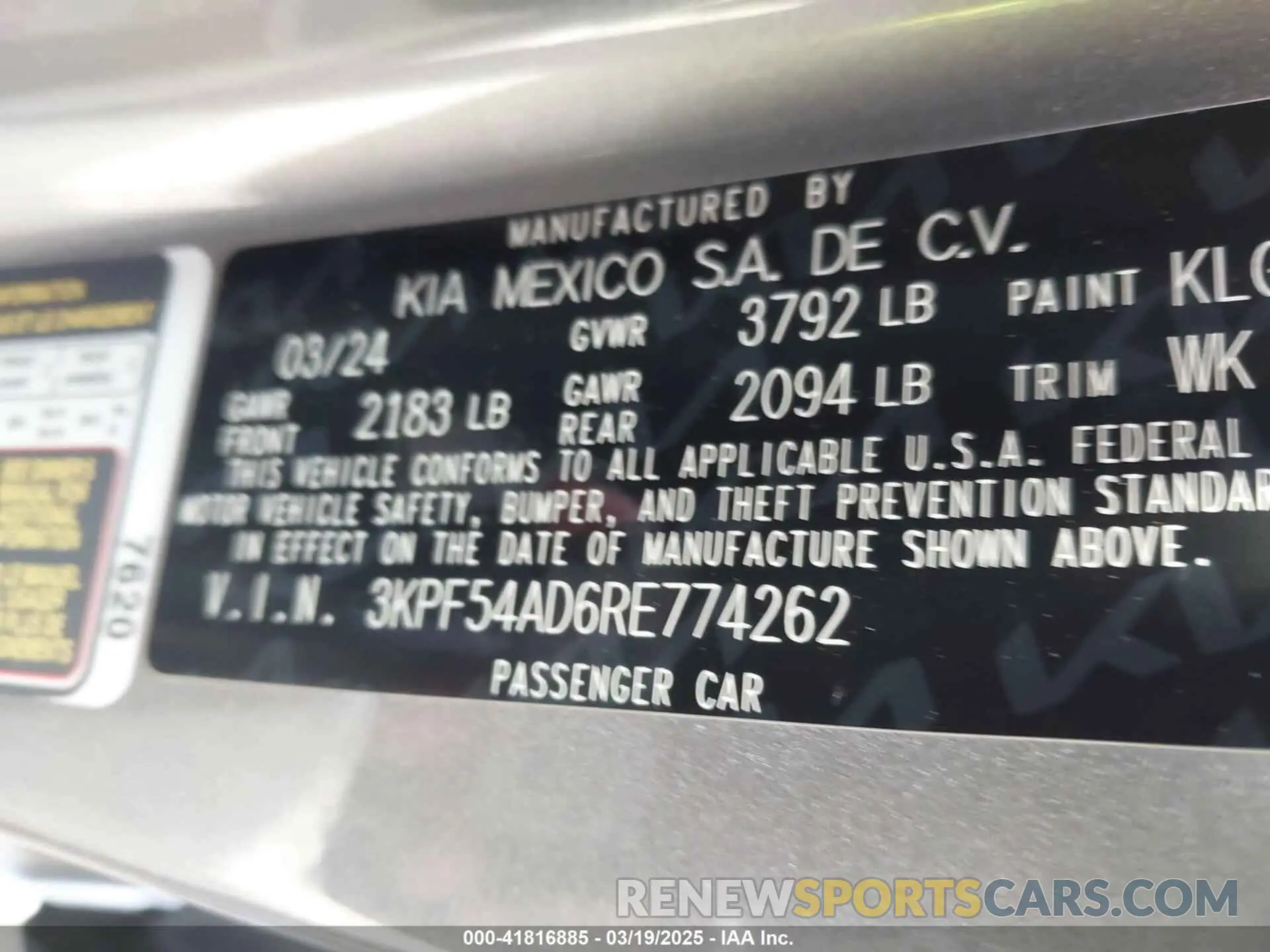 9 fotografías del automóvil dañado 3KPF54AD6RE774262 KIA FORTE 2024