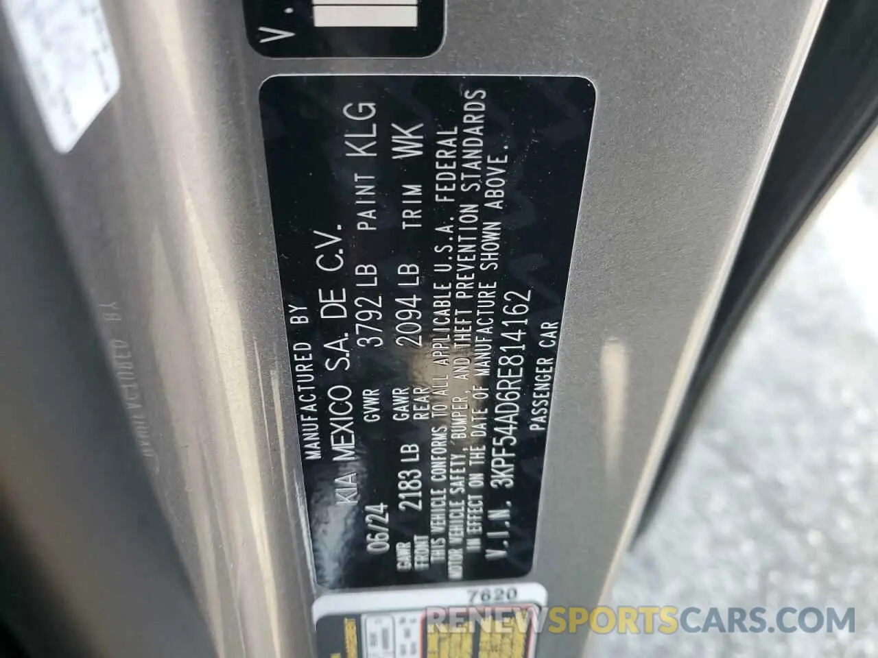 15 fotografías del automóvil dañado 3KPF54AD6RE814162 KIA FORTE 2024